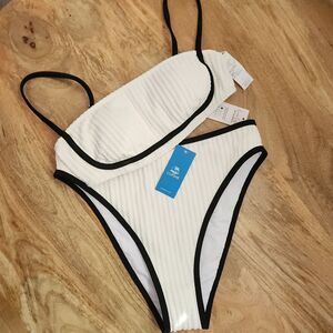 Cupshe Bikini Womens Size Small/Medium High Rise White & Black New